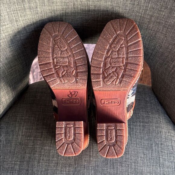 Korks Kork Ease Lori Slip On Fabric Aztec Clog Mule Block Heel Platform Women 7 - Picture 9 of 14